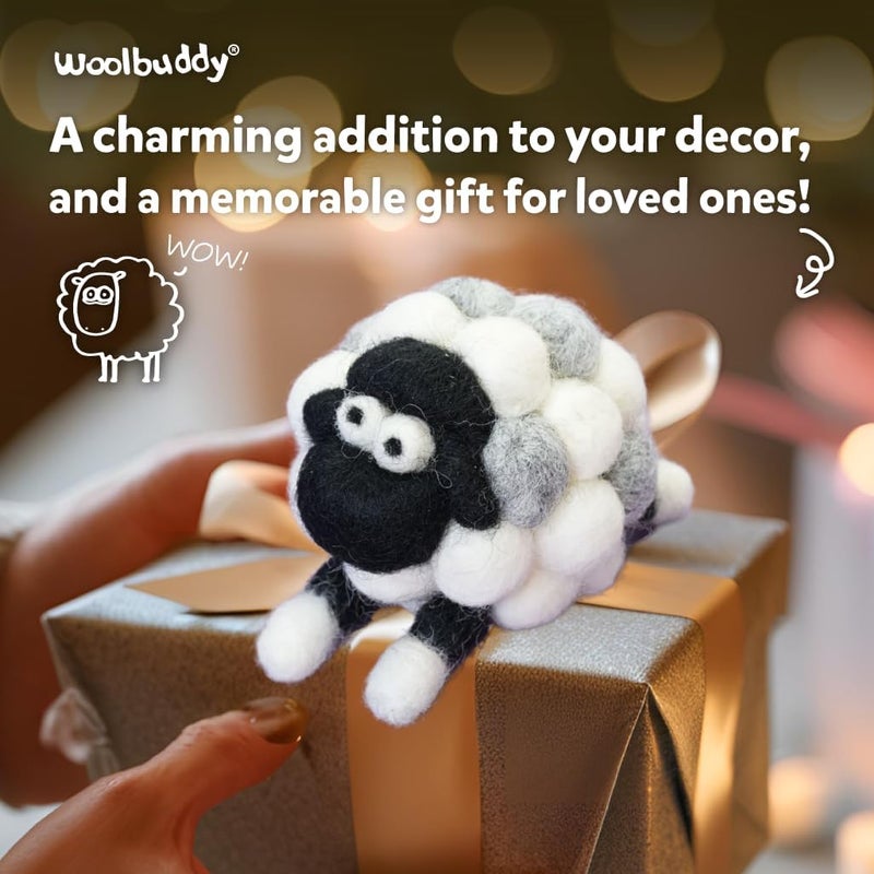 Woolbuddy Needle Felting Kit for Beginners & Adults – DIY Sheep Animal Craft Kit – Complete Starter Set with Wool, Needles & Step-by-Step Instructions - Image 5